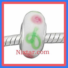 European Glass Bead With Silver Plated Core Wholesale