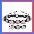 Skull Beads And Crystal Beads Macrame Bracelet Wholesale