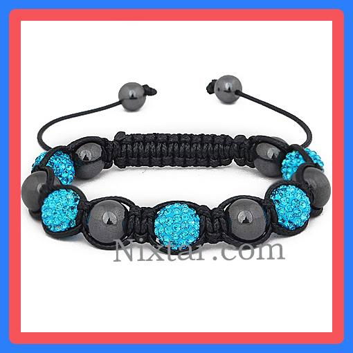 Hematite Beads And Crystal Beads Macrame Bracelet Wholesale