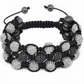 Hematite Beads And Crystal Beads Macrame Bracelet Wholesale 4