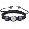 Hematite Beads And Crystal Beads Macrame Bracelet Wholesale 4