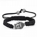 Skull Beads And Crystal Beads Macrame Bracelet Wholesale 4