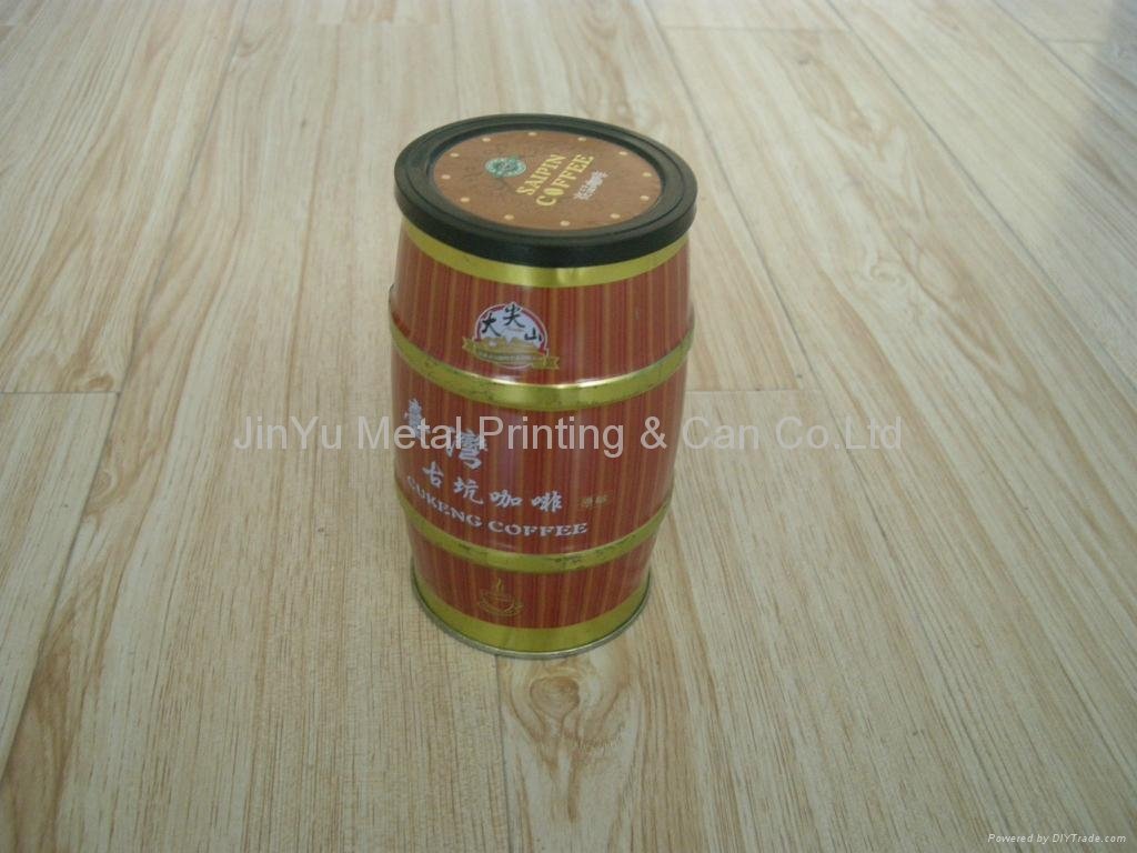 Easy open lid round coffee tin can