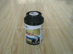 bowl shaped lid black round tea tin can