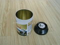 bowl shaped lid black round tea tin can 3