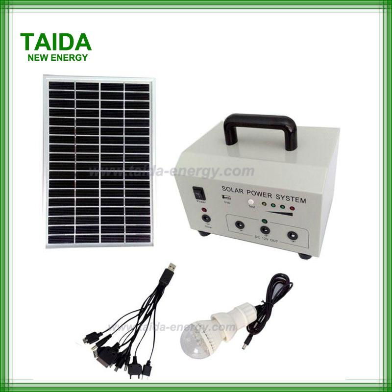 Rechargeable solar power system for home lighting