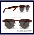 Half Clear Two-Tone Acetate Round-Frame Sunglasses