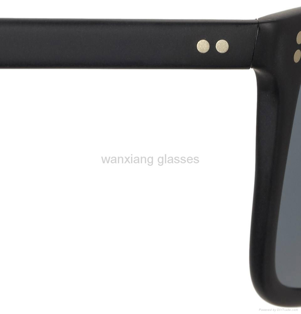 Black Matt Acetate Retangular Frame Sunglasses   3