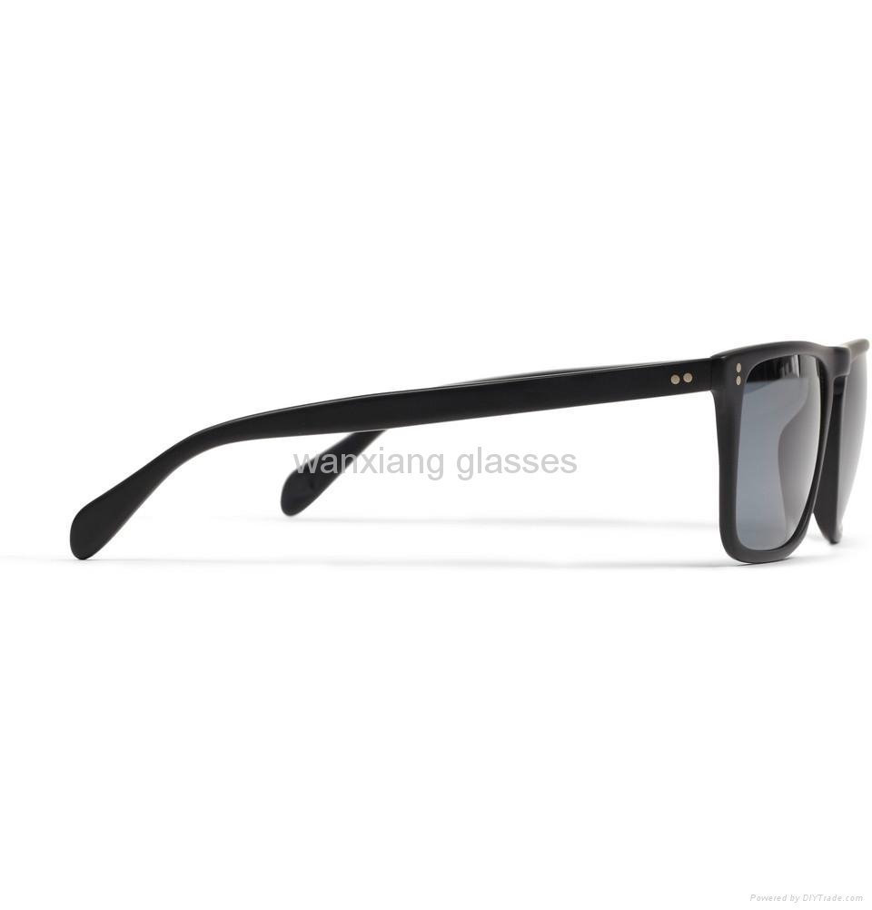Black Matt Acetate Retangular Frame Sunglasses   5