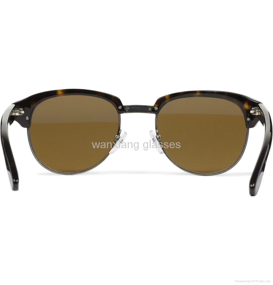 TortoiseShell Acetate and Metal Half Frame Sunglasses 2