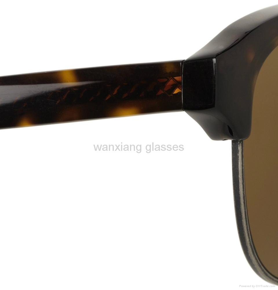 TortoiseShell Acetate and Metal Half Frame Sunglasses 3