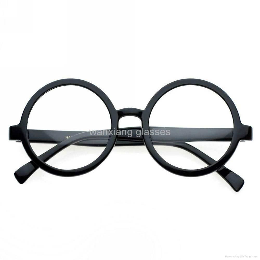 Black Round Frame Kids Acetate Eyeglasses