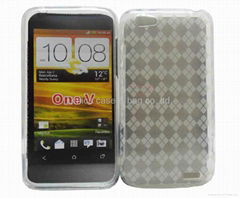 TPU Checkered Gel case for HTC ONE V