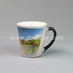 Small conical black color changing mug
