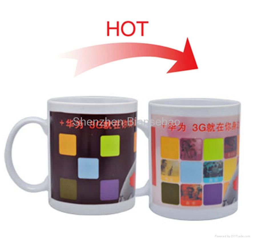  11oz FDA approved partial color changing ceramic mug 