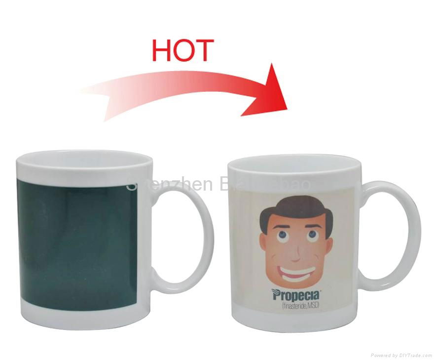  11oz FDA approved partial color changing ceramic mug  4