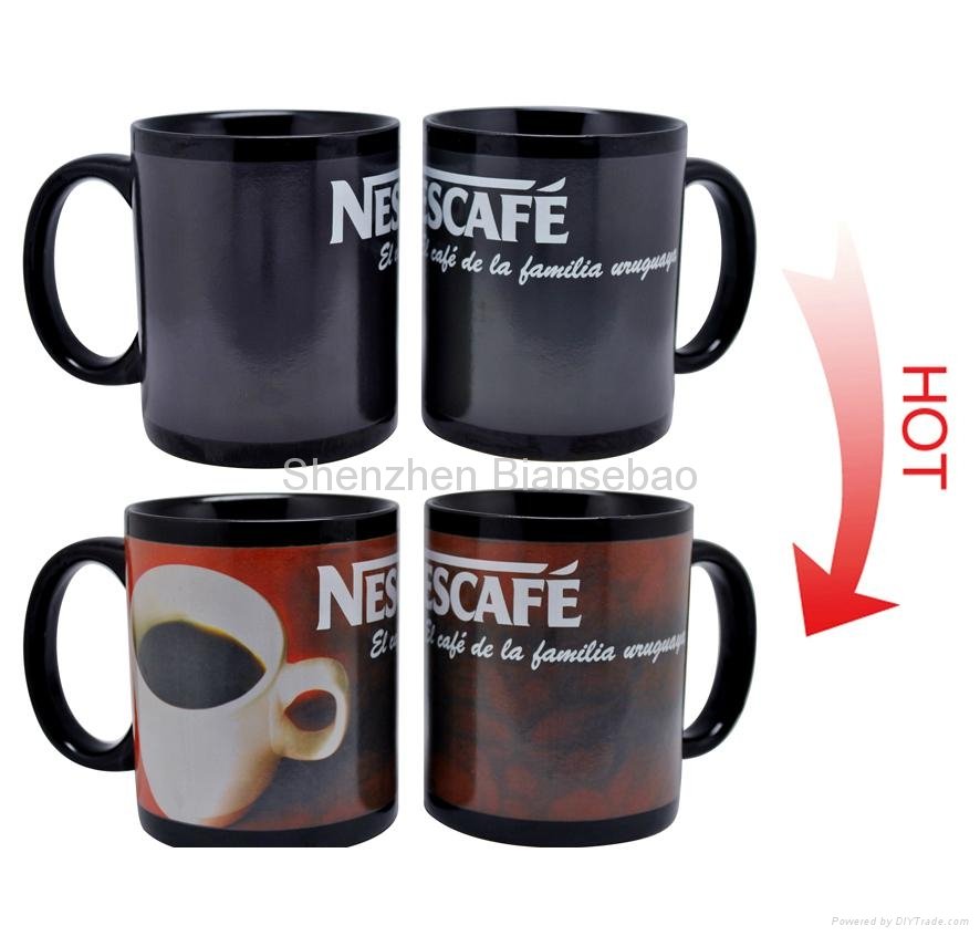 11 oz FDA approved partial color changing ceramic mug 3