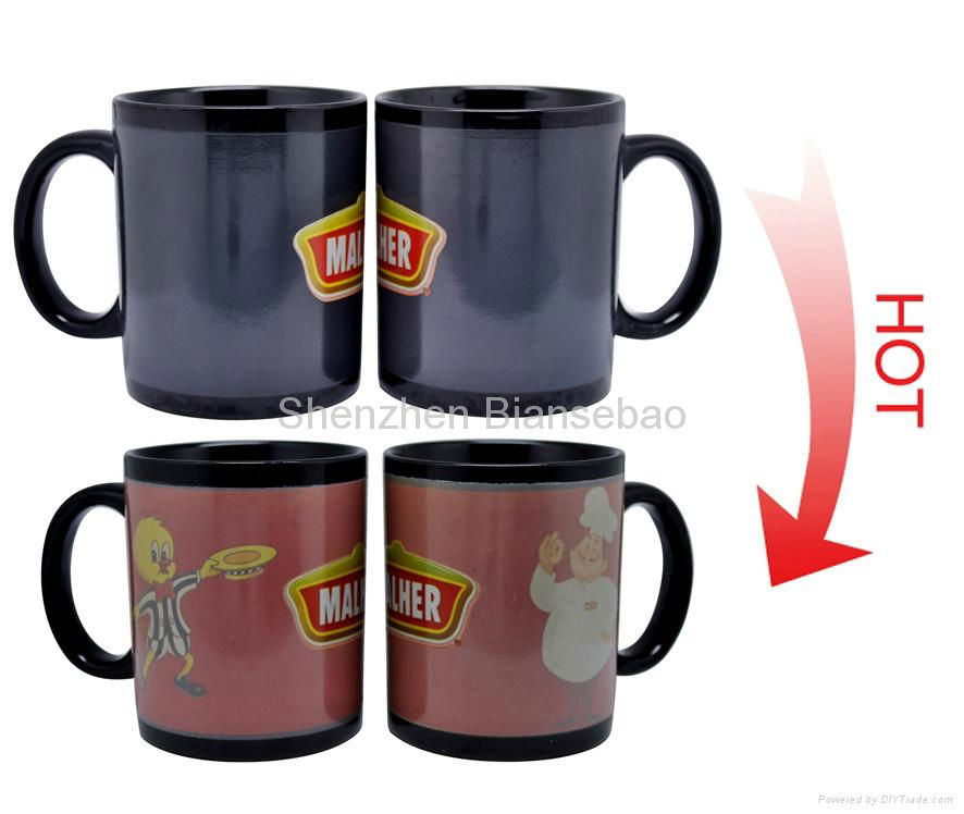11 oz FDA approved partial color changing ceramic mug 4