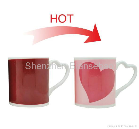 10 oz FDA approved Heart mug with color changing  3