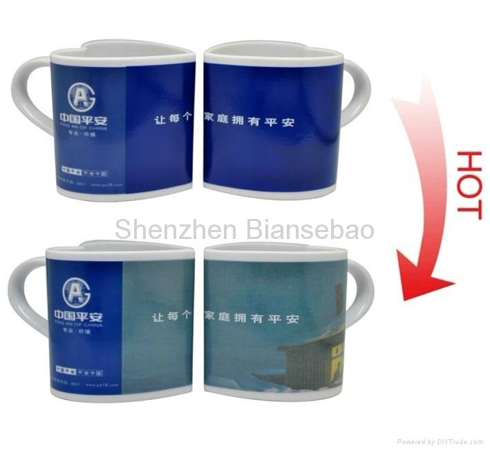 10 oz FDA approved Heart mug with color changing  4