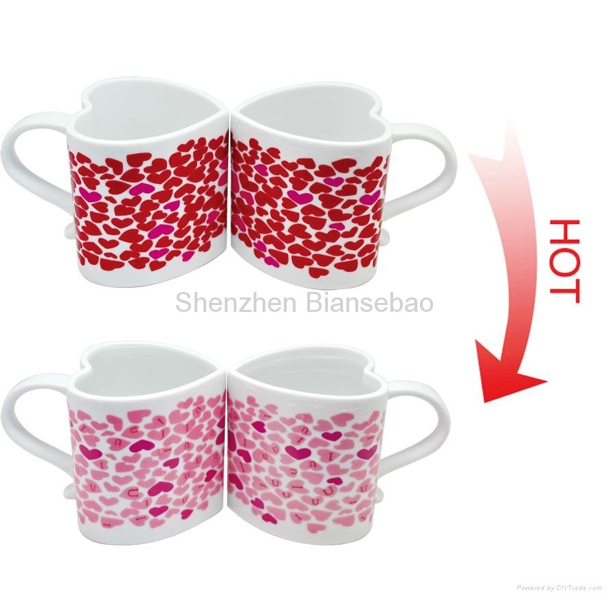 10 oz FDA approved Heart mug with color changing  5