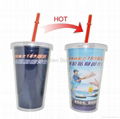 450ml double walls color changing PP sippy mug 1