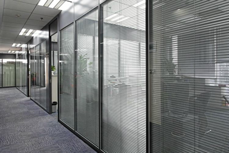 Glass Partition with Blind