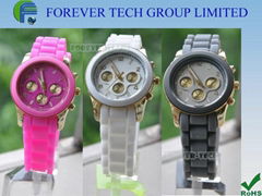 NEW design silicone watch with japan movements and battery 