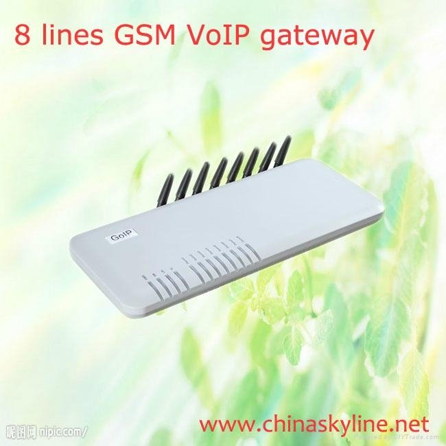 8 channel GSM VoIP gateway,support sip &H.323 1