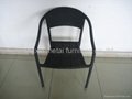 Alum frame PE ratten dinner chair