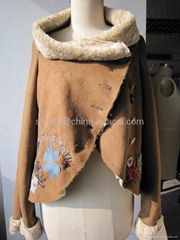 suede bonded fur coat