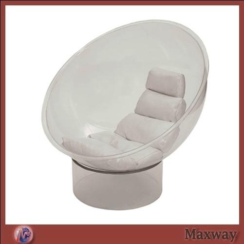 White Elegant Acrylic/Perspex Ball Chair with cushion