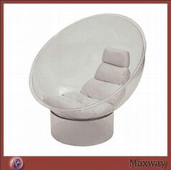 White Elegant Acrylic/Perspex Ball Chair with cushion