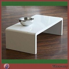 White Elegant Acrylic/Perspex Coffee Table with Simple Style
