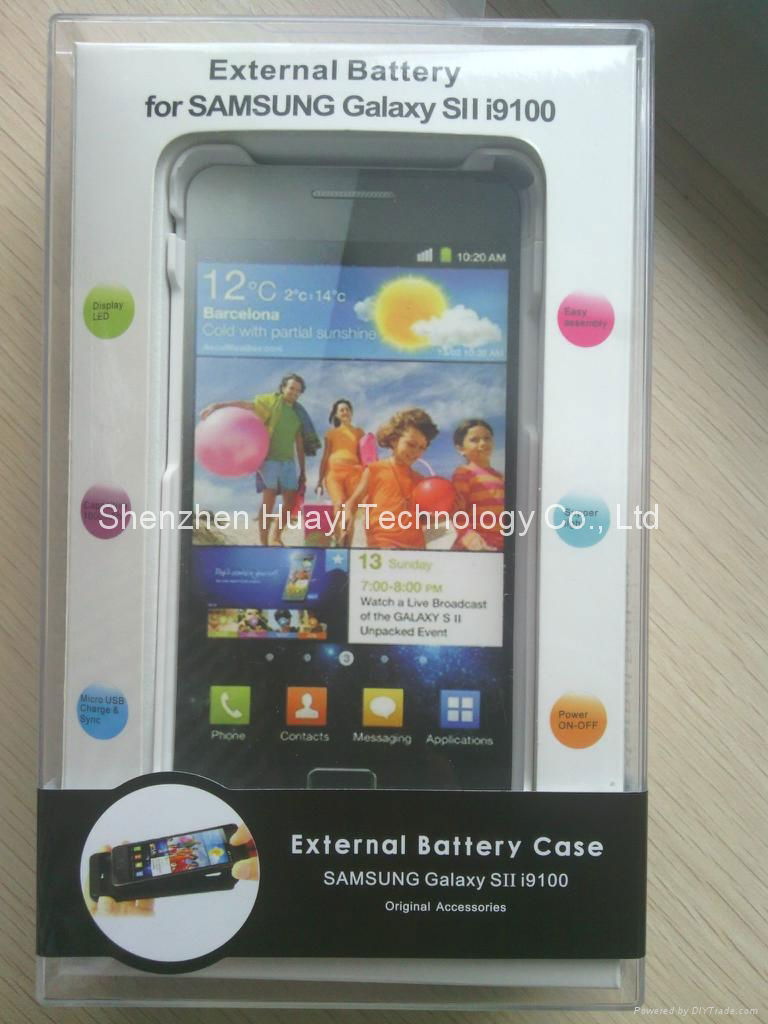 External battery case for Samsung i9100 battery cover 5