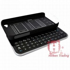 Bluetooth Silding Keyboard and Hard Skin Case Cover for iPhone 4 4S