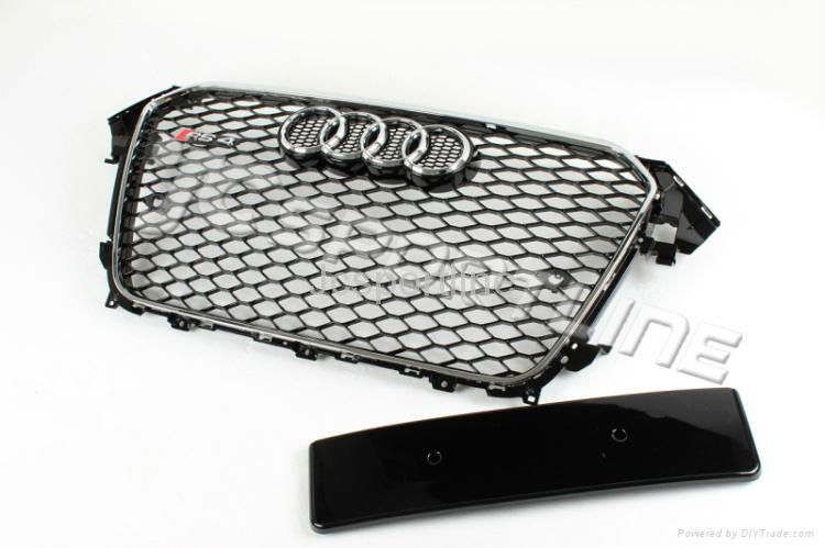 2013 A4 RS4 Grille for Audi A4 Black Mesh Chromed Edge 3