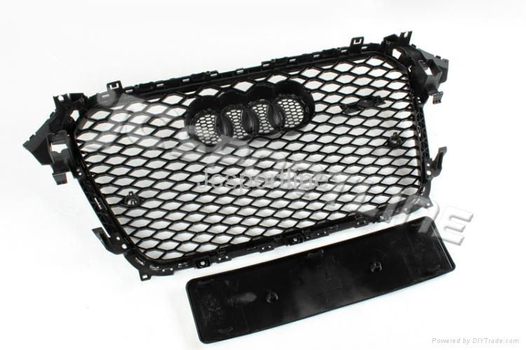 2013 A4 RS4 Grille for Audi A4 Black Mesh Chromed Edge 5