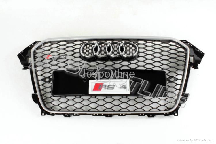 2013 RS4 Grill for Audi A4 Black Mesh Silver Painting Edge