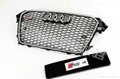 2013 RS4 Grill for Audi A4 Black Mesh Silver Painting Edge 2