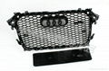 2013 RS4 Grill for Audi A4 Black Mesh Silver Painting Edge 5