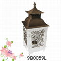 Home decoration wooden wrought iron lantern 1