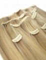 blonde clip in Indian remy human hair weft 2