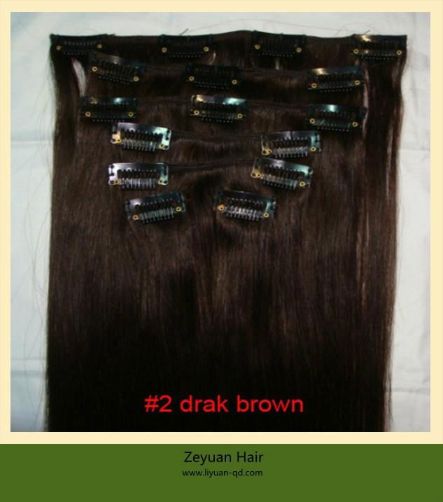 clip in indian virgin remy human hair extension 3