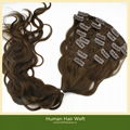 blonde clip in Indian remy human hair weft 3