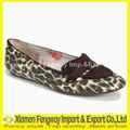 Leopard Leather Upper flat Heel shoes With Bowknot Fashion Shoes 2