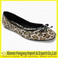 Leopard Leather Upper flat Heel shoes With Bowknot Fashion Shoes 5