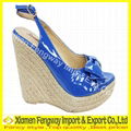 Leatherette Platform Wedge Heel Party/Evening Shoes With Flower  1