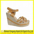 Leatherette Platform Wedge Heel Party/Evening Shoes With Flower  2