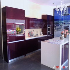 purple Lacquer kitchen cabinet 